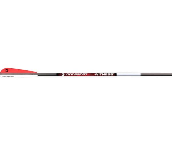 Bloodsport Witness 20" Carbon Crossbow Bolt 4" Vanes Black 6PK