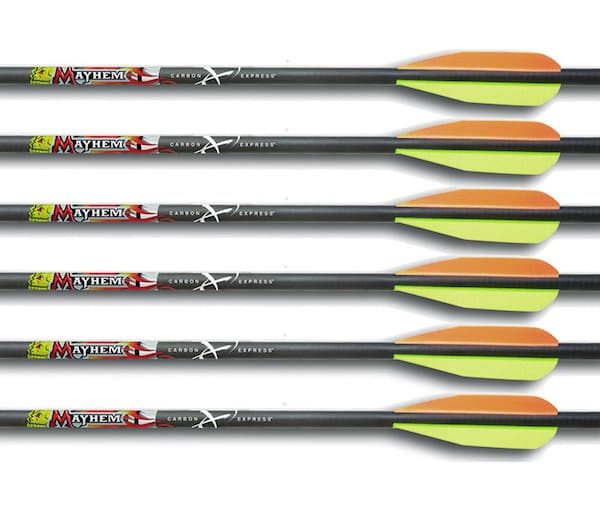 Carbon Express Mayhem 20" Carbon Crossbow Bolt 3" Vanes Black 6PK